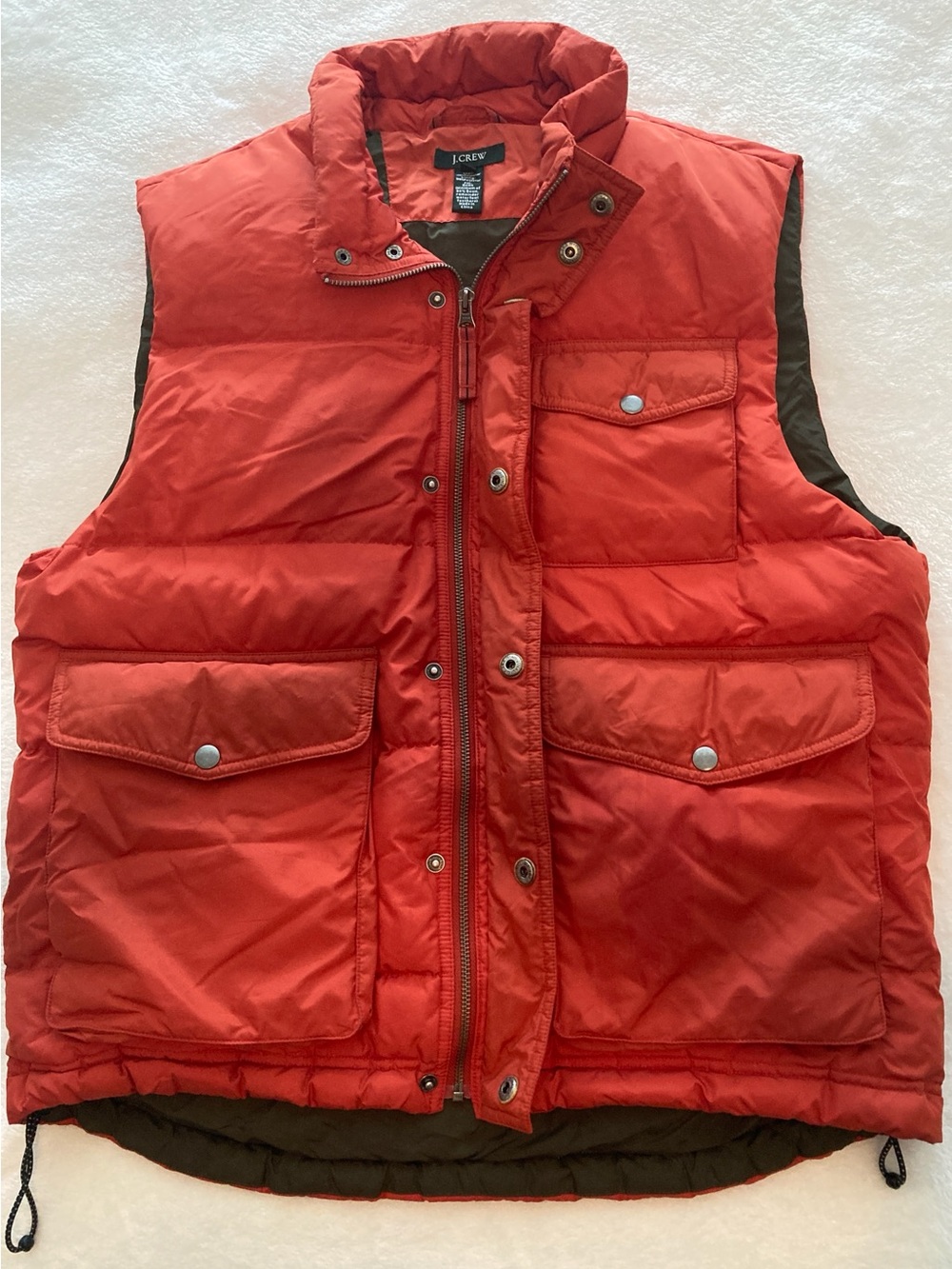 J. Crew Orange Quilted Puffer Vest Size L Unisex